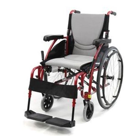 KARMAN HEALTHCARE Karman Healthcare S-Ergo115F16SS S-Ergo 115 16 in. seat Ultra Lightweight Ergonomic Wheelchair with Swing Away Footrest in Silver S-Ergo115F16SS